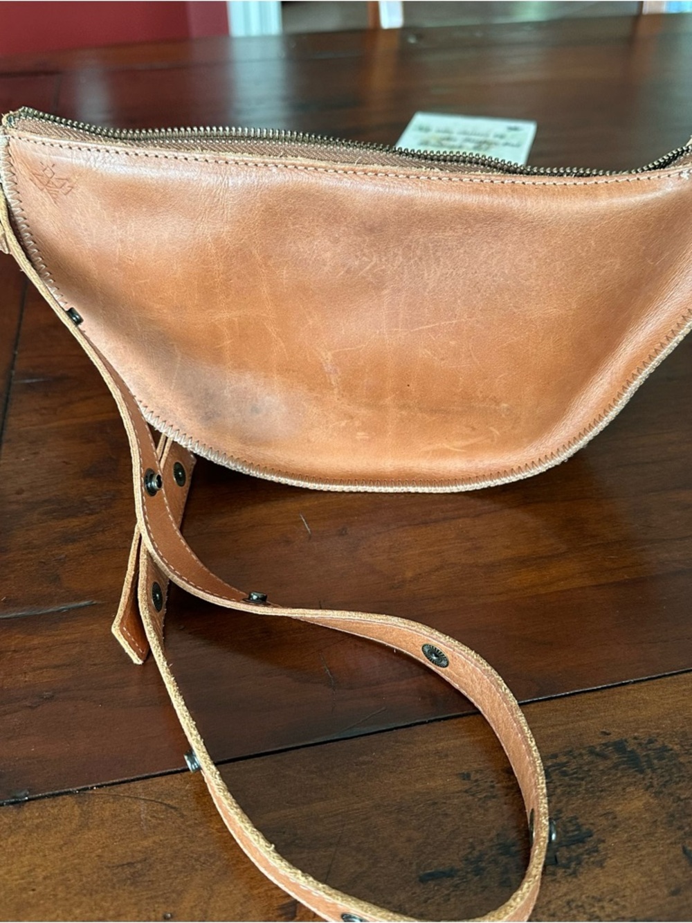 Leather Crossbody Belt Bag in Honey Biggie Bee